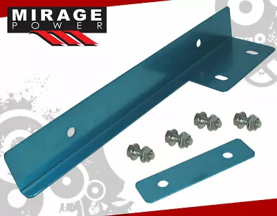 Universal Euro Front Bumper License Plate Holder Bracket Relocator Tow Bar Blue • $11.99