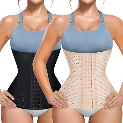 Women Waist Trainer Corset Breathable Tummy Control Girdle Belt Gym Body Shaper • £7.79