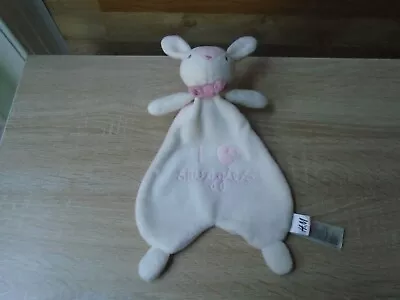 H&m I Love Snuggles Baby Comforter Soother Toy Pink White Vgc • £17.99