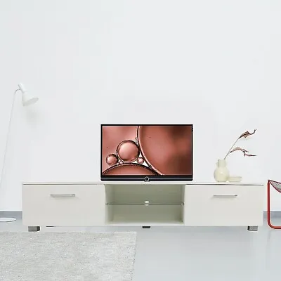 $163.95 • Buy TV Cabinet Entertainment Unit Stand High Gloss Storage Shelf 140cm White