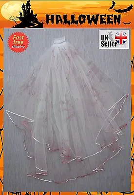 £7.99 • Buy UK Halloween Bridal Veil Hen Night Fancy Dress Costume Party Bride To Be Haunted