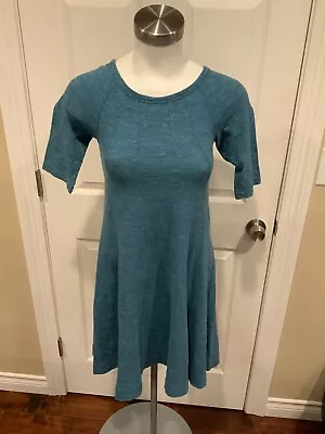 Ganni Heathered Blue Short Sleeve Mini T-Shirt Dress Size XS • $33.75