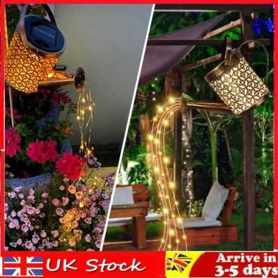 £10.89 • Buy Solar Powered LED String Light Watering Can Outdoor Garden Art Lamp Decor Hollow