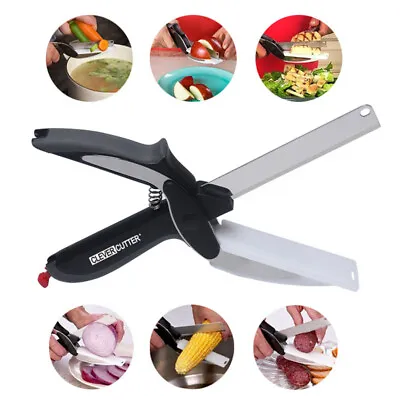 £4.99 • Buy CLEVER CUTTER 2-in-1 KNIFE High Quality & Cutting Board Scissors Stainless