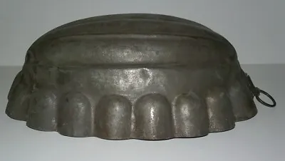 Antique Galvanized Tin Jelly Or Pudding Mold 8 1/2  X 5 3/8  X 2 1/2  Hanger • $20.39