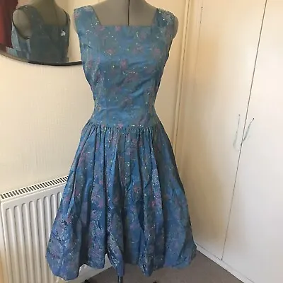 Ladies Vintage Dress Size Small (see Measurements) 60s 50s Full Skirt Pinup • £40