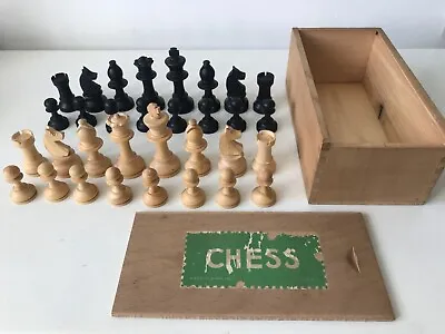 Jaques & Son Wooden Chess Set In Original Wooden Box Vintage COMPLETE • £75
