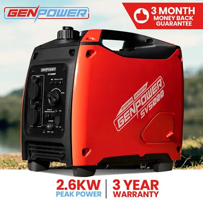 GENPOWER Inverter Generator 2.5KW Max 2.2kW Rated Pure Sine Portable Camping Red • $580