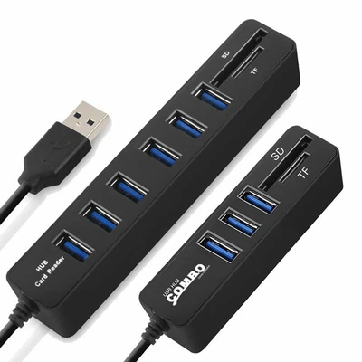 $12.52 • Buy USB Hub 3/6 Port Expander Adapter USB 2.0 Hub Multiple USB-Hub Card Reader PC