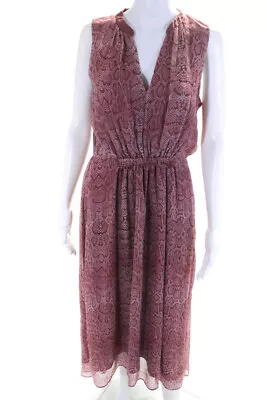 Joie Women's Sleeveless V-Neck Snakeskin Print Maxi Dress Pink Size M • $40.81