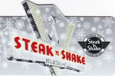 Steak N Shake Die-Cut Vintage Sign Marquee Snowing Winter 2015 Gift Card • $2.49