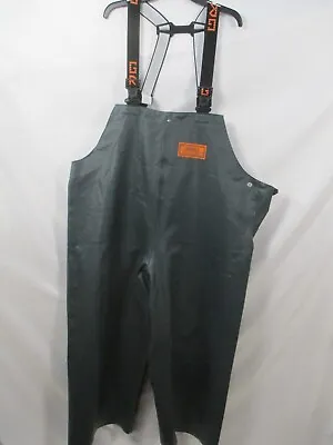 Grundens Herkules Mens Bib XXL Green PVC Fishing Coverall Button Waterproof Hunt • $89.99