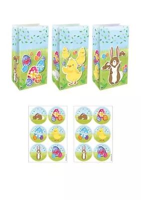 £1.99 • Buy EASTER Paper Party Gift Bags With Stickers! Choose Quantity.