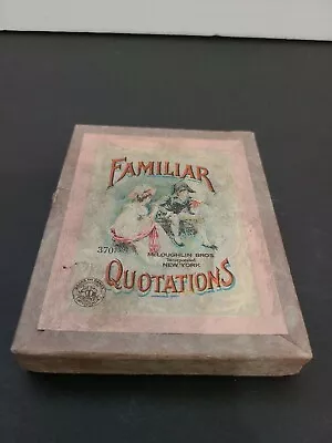 GAME OF FAMILIAR QUOTATIONS - Vtg 1828 McLoughlin Bros Card Game • $91.49