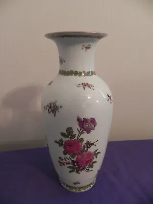 Victoria Austria Rose & Butterfly 10  Vase Green Crown • $24.99