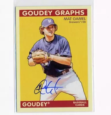 Mat Gamel 2009 Upper Deck Goudey Graphs Certified Autograph Auto Card GG-MG • $3.97