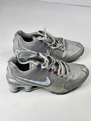 Nike Shox Shoes Womens 8 Rare Iridescent Sneakers Silver Blue Purple • $59