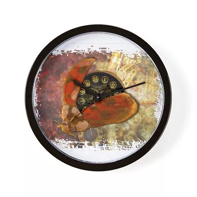 CafePress Steampunk Ladybug Unique Decorative 10  Wall Clock (1716070279) • $29.99