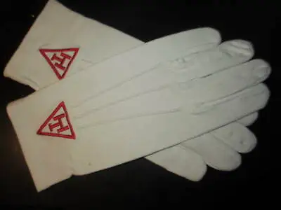 Masonic Freemasons Royal Arch Embroidered Dress Gloves  • $9.50