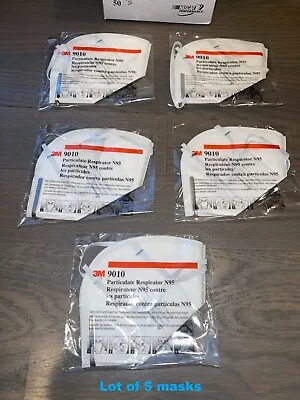 Lot Of 5 Genuine New 3M N95 9010 Respirator Face Masks  • $7