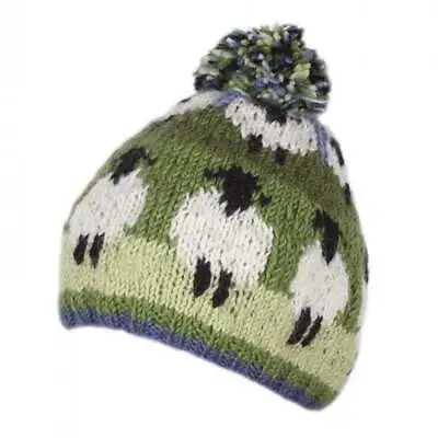 Pachamama Flock Of Sheep Bobble Beanie Hat 43929 • £19.25