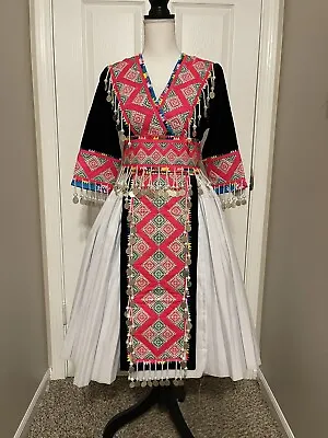 Hmong Clothes/Outfit Paj Ntaub Tawm Lawg Hand Embroidery W/ Money 2 CoinsSize 41 • $145