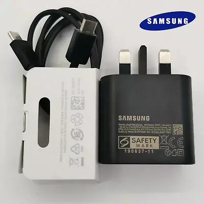 Genuine 25W Super Fast Type C Charger Plug/Cable For Samsung Galaxy S20 S21 S22 • £3.45