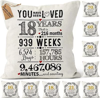 Double-Sided Cushion Cover 45cm X 45cm Birthday 18th 21st 30th 60th Gift Love • £5.99