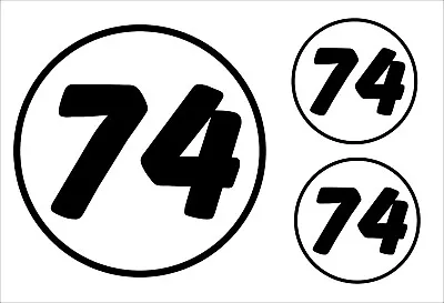 3x Circle Race Rally Numbers 2 Colour Door Window Stickers Motorsport Roundel  X • £9.99