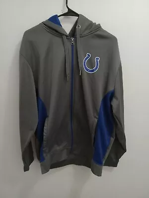 NFL Indianapolis Colts Full Zip Dri Fit Hoodie Sweatshirt Mens SIZE LARGE • $14.99