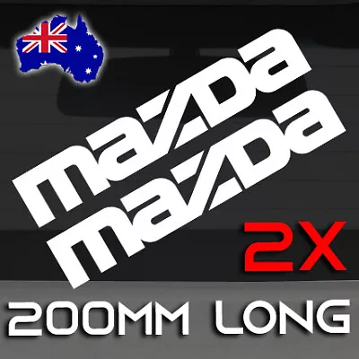 MAZDA 2x 200mm (PAIR) Sticker Decal Car Ute 4x4 Vinyl Cut  - WHITE RX7 RX8 BT-50 • $6.90