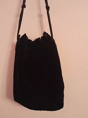 Vintage Black Velvet Purse Bag Pouch  • $7.99