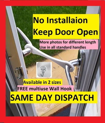 £11.55 • Buy French Door Stay - Open Patio Door Stay Hook - Door Stop - Fresh Air Circulation