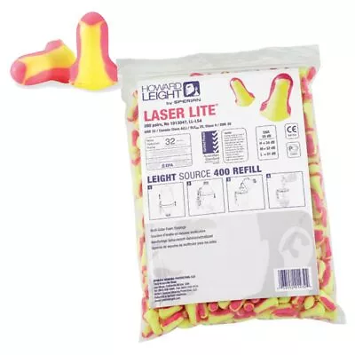 Howard Leight LL-LS4 Laser Lite Earplugs Uncorded Bulk Refill Bag Of 200 Pair • $29.95