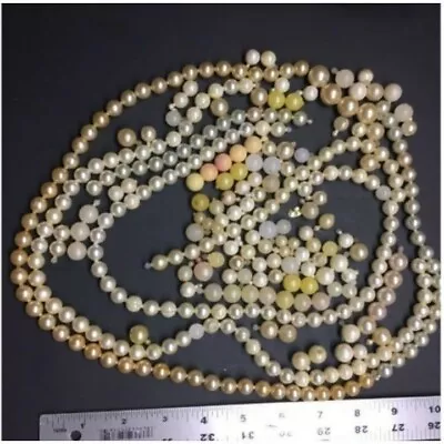VTG Pop Beads Lot Assorted Loose Beige Pearl Frosty White Adjustable Retro • $36
