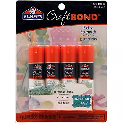 Elmer's CraftBond Extra Strength Glue Sticks 6 Grams 4 Count 4-Pack Clear  • $4.97