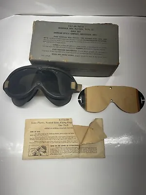 Vintage Vietnam Era Military Pilot Aviation Goggle Set Type II R37-G-3810 • $95