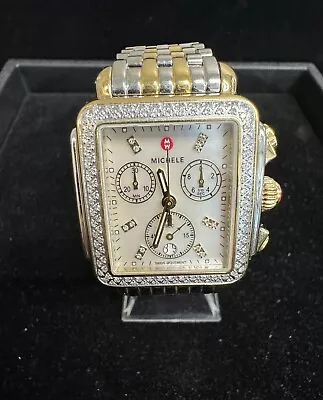 Michele Deco Diamond Gold Two-Tone Diamond Dial Watch MWW06A000776 • $1499