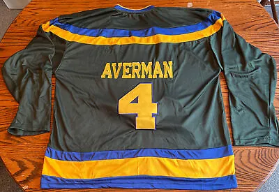 Mighty Ducks Movie #4 Les Averman Unsigned Custom  Jersey Green XL • $34.99