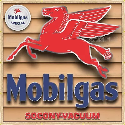 Mobil Mobilgas Pegasus Flying Horse Banner Sign Garage Mural Med L Xl Xxl Sizes • $60.45