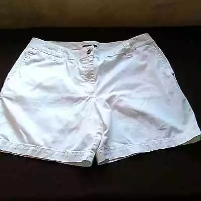 Lands End Women's High Waisted White Shorts Size 12. Summer Beachy • $18.99