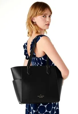 Kate Spade Madison Laptop Tote Shoulder Bag Carryall Black Leather $479 • $244.07