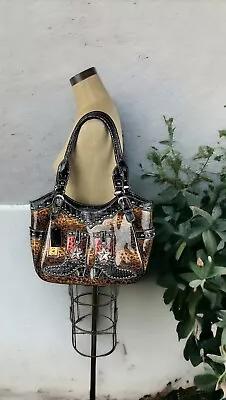 Patent Leather Cowgirl Bling Rhinestone Rodeo Shoulder Purse 90s Stars Studded • $49.99