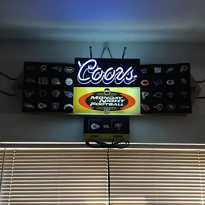 COORS Neon Abc Monday Night Football Magnetic￼ Beer Sign Rare Vintage • $550