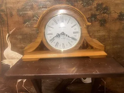 Vintage Howard Miller 635-106 Mantel Clock Windsor Golden Oak 3 Chimes • $90