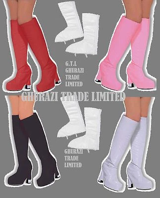 £6.49 • Buy Go Go Boot Tops Cover 60s 70s 4 Colors Hippy Hippie Shoe Fancy Dress Accessory