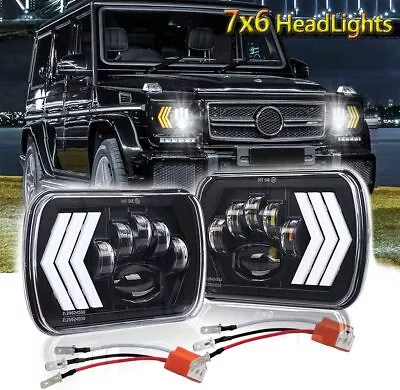 7x6 H6054 H6545 White Amber DRL LED Headlights Projector Seal Beam Conversion  • $79.99