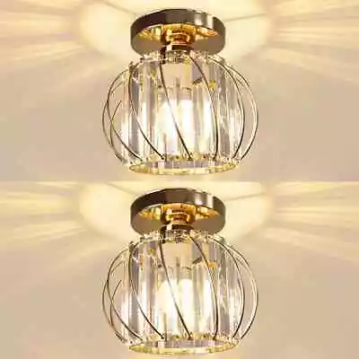 Chandelier Crystals Ceiling Lighting Fixtures - 2 Pack Semi Flush Mount Ceiling • £24.99