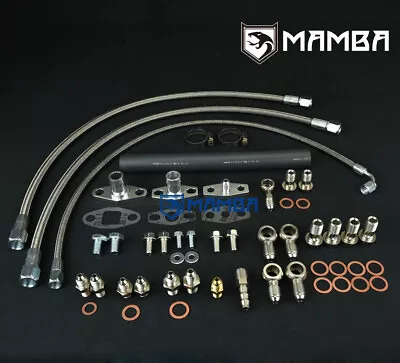 Turbo Oil & Water Line Kit RB20DET RB25DET RB30 Top Mount Garrett GT30R GT35R • $173.20