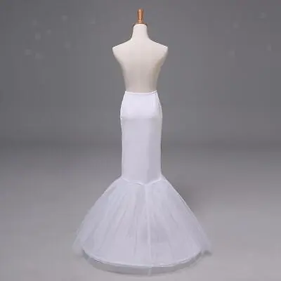 White1-Hoop Mermaid Trumpet Bride Long Wedding Dress Party Prom Underskirt • £12.88